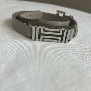 Tory Burch Fitbit wrap bracelet. Grey and sliver.